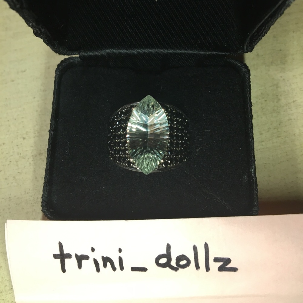 RARITIES NWT Carol Brodie Prasiolite & Black Spinel Ring 💎